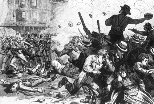 Baltimore, 1877 scontri tra lavoratori e militari durante il Great Railroad Strike