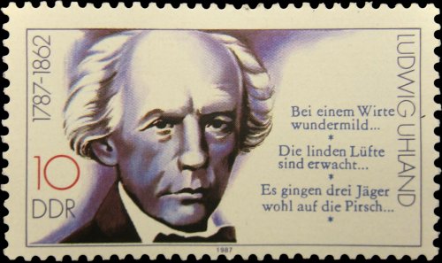 Ludwig Uhland (1787-1862) in un francobollo della DDR del 1987.