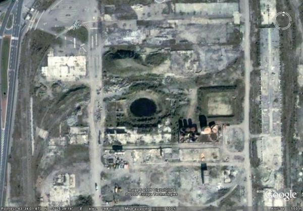 Foto aerea del luogo dove sorgeva l’AZF‎