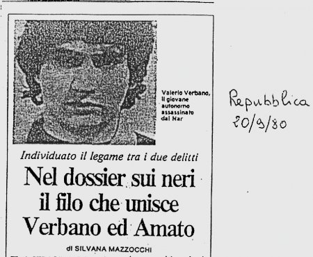 Valerio Verbano, 19 anni, Roma, 22 febbraio 1980.