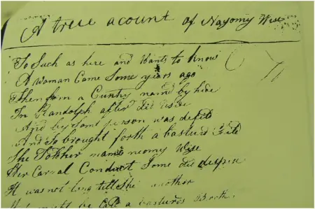 Il quaderno di Mary e Robert Woody (1821) con la prima attestazione manoscritta di una versione della ballata.